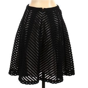 Catherine Malandrino Size 8 Women's A Lined Black Lace Lined Skirt